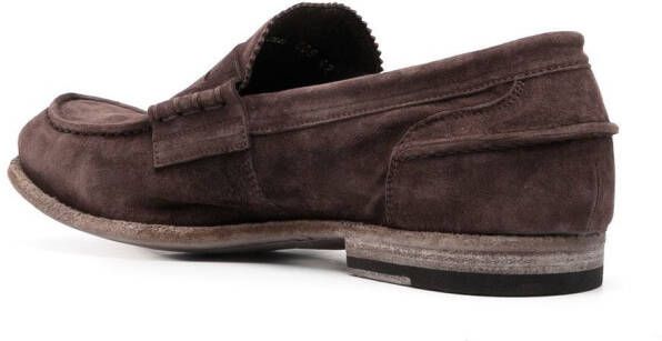 Officine Creative flat suede loafers Brown