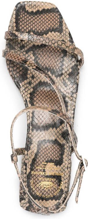 Officine Creative Gillian snakeskin-print leather sandals Neutrals