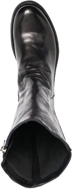 Officine Creative grained zip-up boots Black
