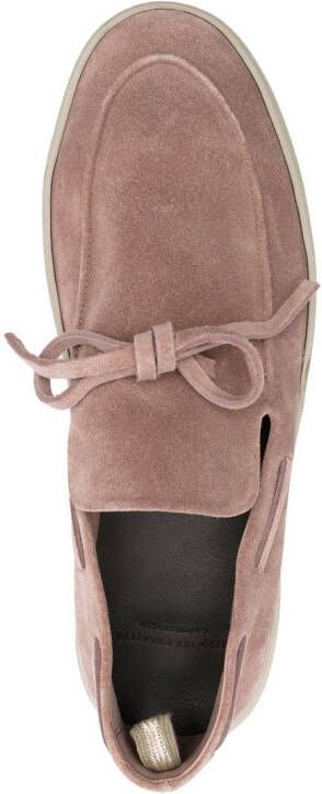 Officine Creative Herbie bow-detail suede loafers Pink