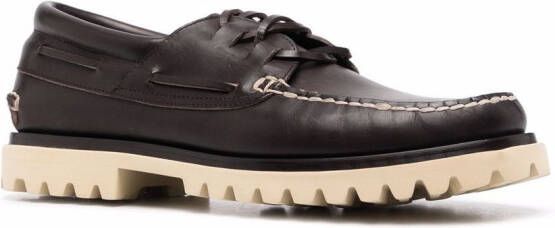 Officine Creative Heritage contrast-stitching boat shoes Brown