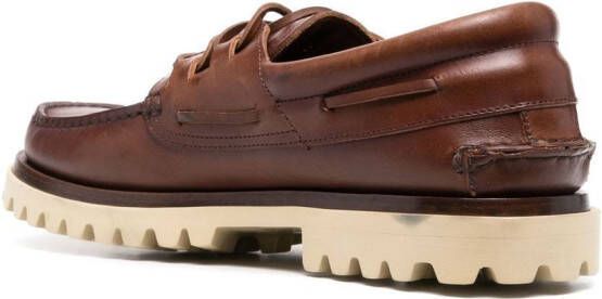 Officine Creative Heritage ridged-sole boat shoes Brown
