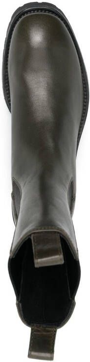 Officine Creative Hessay elastic-panelled leather boots Green