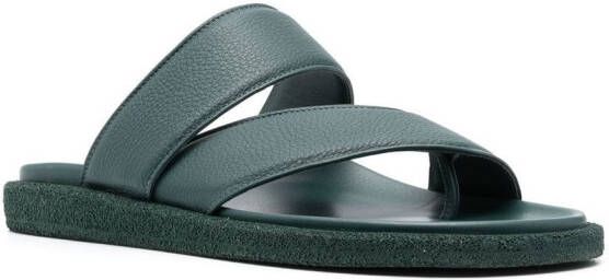 Officine Creative Inner double-strap leather sandals Green