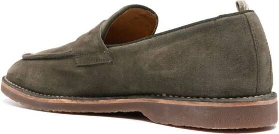 Officine Creative Kent suede loafers Green