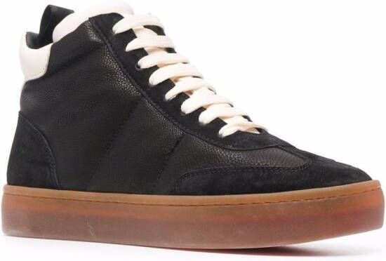 Officine Creative Kombined high-top leather sneakers Black