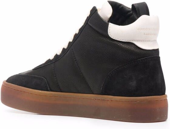 Officine Creative Kombined high-top leather sneakers Black