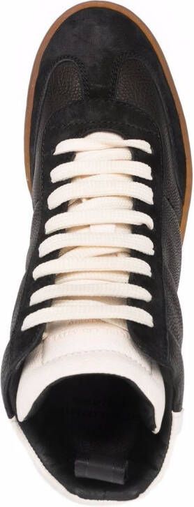 Officine Creative Kombined high-top leather sneakers Black