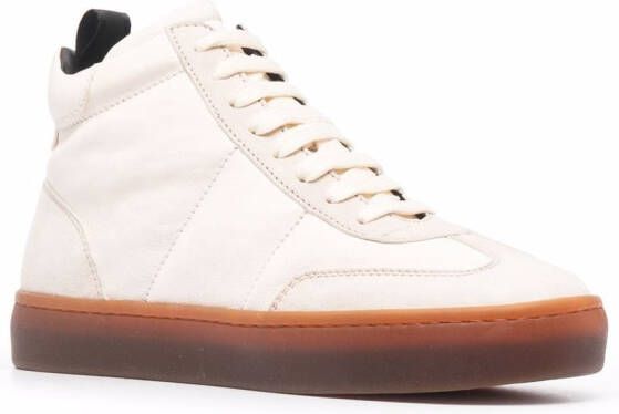 Officine Creative Kombined high-top leather sneakers Neutrals