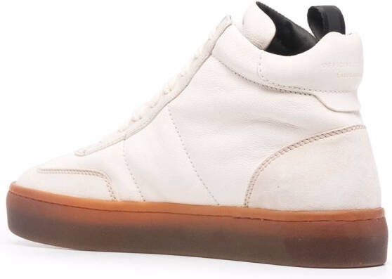 Officine Creative Kombined high-top leather sneakers Neutrals