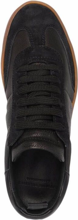 Officine Creative Kombined leather trainers Black
