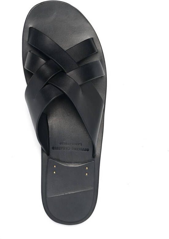 Officine Creative Kontaire woven leather sandlas Black