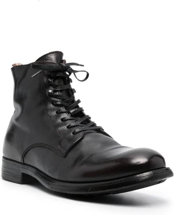 Officine Creative lace-up calf leather boots Black
