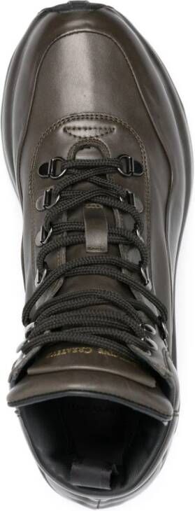 Officine Creative lace-up leather ankle boots Green