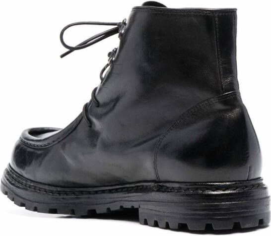 Officine Creative lace-up leather boots Black