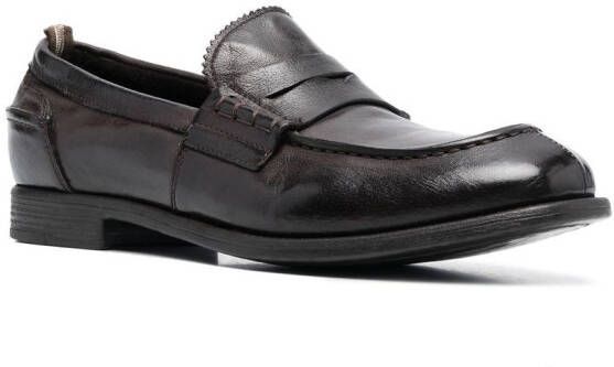 Officine Creative leather almond-toe loafers Brown