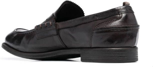 Officine Creative leather almond-toe loafers Brown