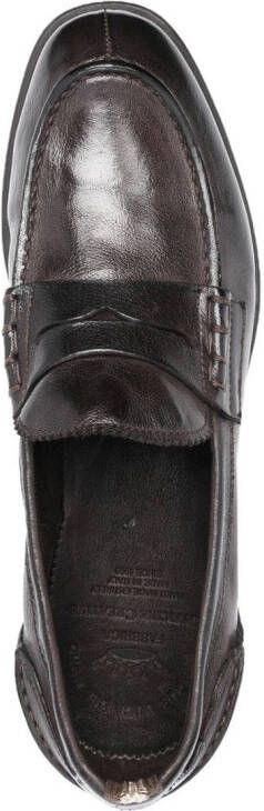 Officine Creative leather almond-toe loafers Brown