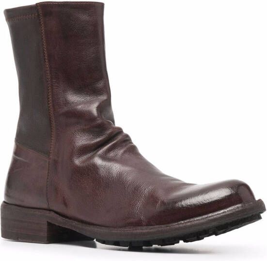 Officine Creative leather-panel boots Brown