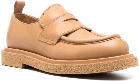 Officine Creative leather penny loafers Neutrals