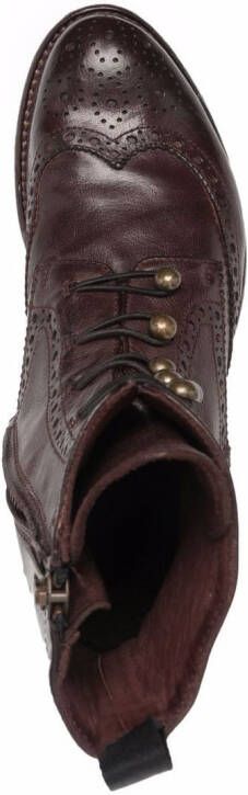 Officine Creative Lexicon perforated lace-up boots Brown