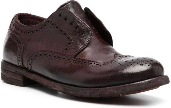 Officine Creative Lexikon 150 perforated leather oxfords Brown