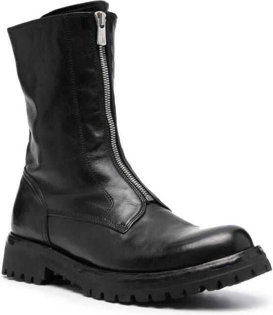Officine Creative Loraine zip-up leather boots Black