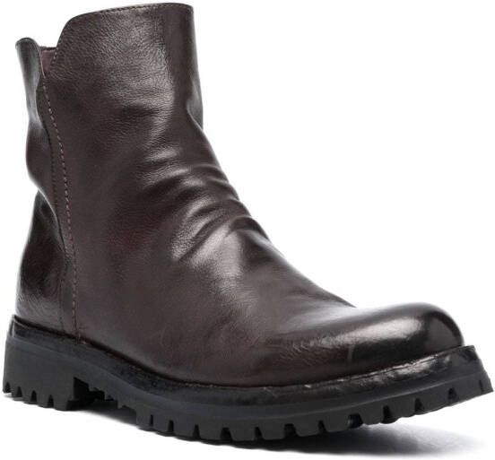 Officine Creative Loraine zip-up leather boots Brown