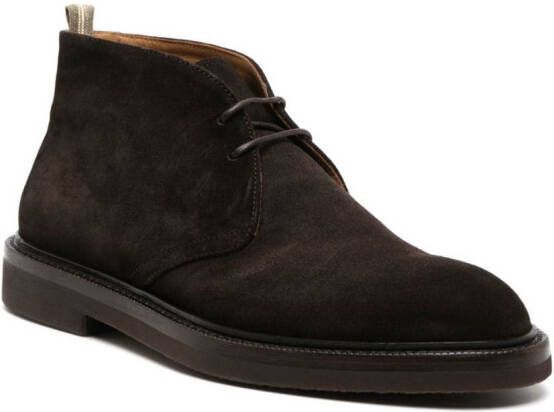 Officine Creative low-top lace-up suede boots Brown