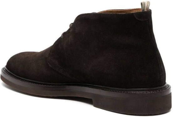 Officine Creative low-top lace-up suede boots Brown