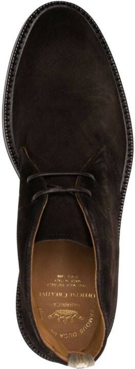 Officine Creative low-top lace-up suede boots Brown