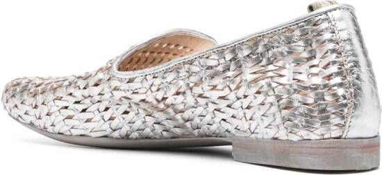 Officine Creative metallic-effect calf-leather loafers Silver
