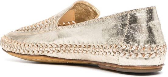Officine Creative metallic-effect loafers Gold