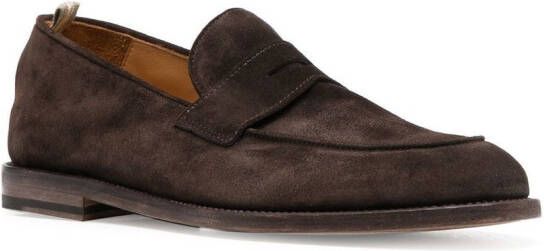 Officine Creative Opera suede Penny loafers Brown
