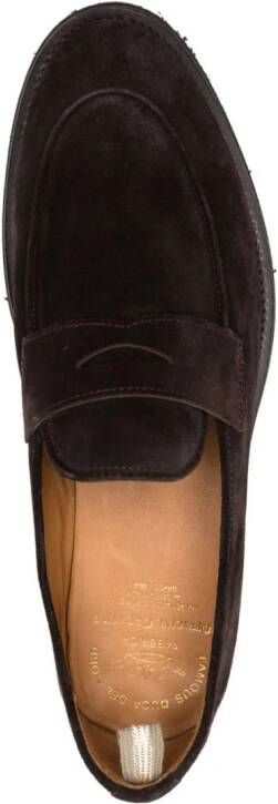 Officine Creative Opera suede Penny loafers Brown