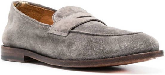 Officine Creative Opera suede Penny loafers Grey