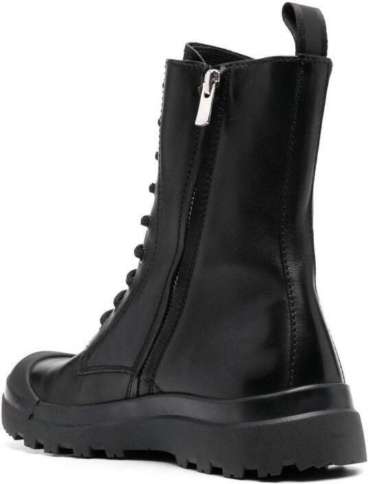 Officine Creative Pallet leather ankle boots Black