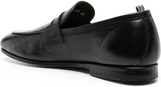 Officine Creative panel detail leather loafers Black