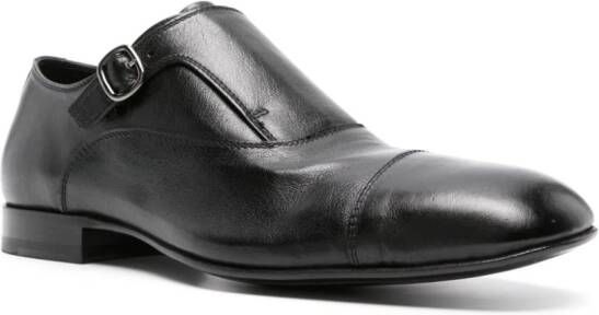Officine Creative panelled leather monk shoes Black