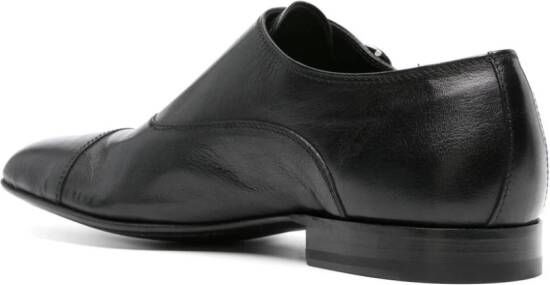 Officine Creative panelled leather monk shoes Black
