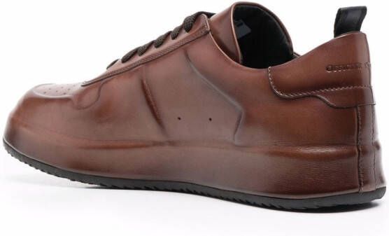 Officine Creative panelled low-top leather sneakers Brown