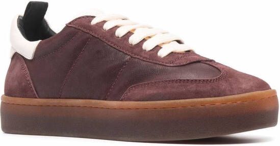 Officine Creative panelled low-top leather sneakers Red