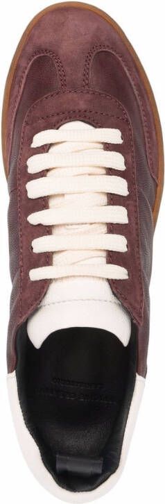 Officine Creative panelled low-top leather sneakers Red