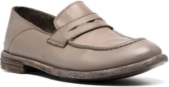 Officine Creative pebbled buffalo leather loafers Neutrals