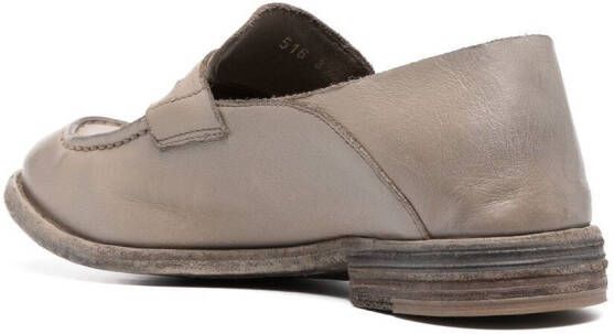 Officine Creative pebbled buffalo leather loafers Neutrals