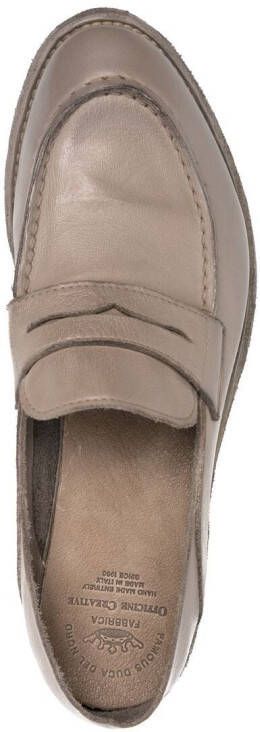 Officine Creative pebbled buffalo leather loafers Neutrals