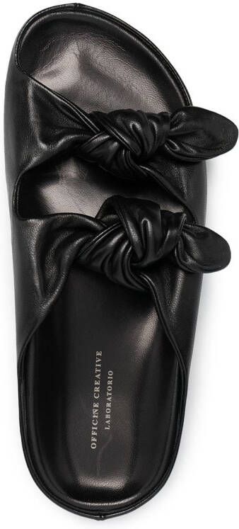 Officine Creative Pelagie knotted leather slides Black