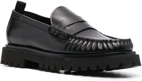 Officine Creative Penny leather loafers Black