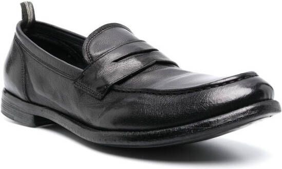 Officine Creative penny-slot leather loafers Black