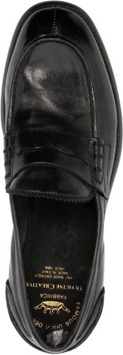 Officine Creative penny-slot leather loafers Black